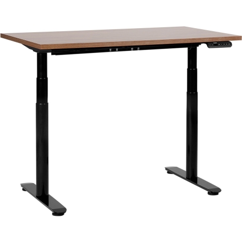 Beliani-DESTINAS-Elektrisch bureau-Donkerhout|Zwart-120 cm-MDF