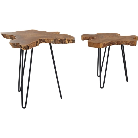 Beliani - CAMROSE - Salontafel - Donkere houtkleur - Teakhout