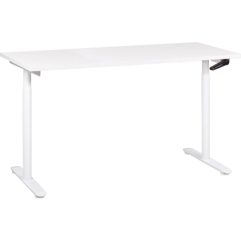 Beliani-DESTINAS-Verstelbaar bureau-Wit-160 x 72 cm-Spaanplaat