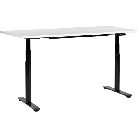 Beliani-DESTINAS-Elektrisch Verstelbaar bureau-Wit|Zwart-160 cm-MDF