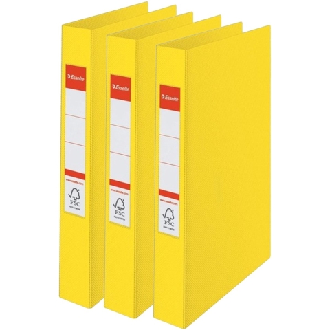 Esselte Ringband mappen/ordners - 6x - geel - A4 - opbergen - kantoorartikelen -