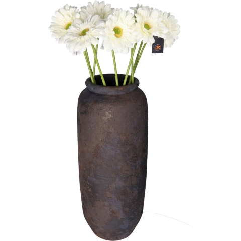 Kunstbloemen boeket Gerbera - 8x - 72 cm - wit - Real Touch - kunst zijdebloemen -