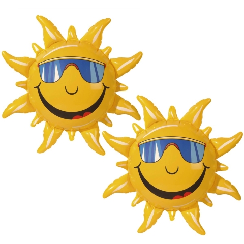 Opblaasbare zon - 5x - 60 cm - Hawaii/Tropisch thema feest decoratie -