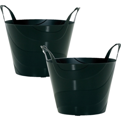 Prosperplast Flexibele Emmer - 3x - 30 liter - zwart - wasmand - kuip -