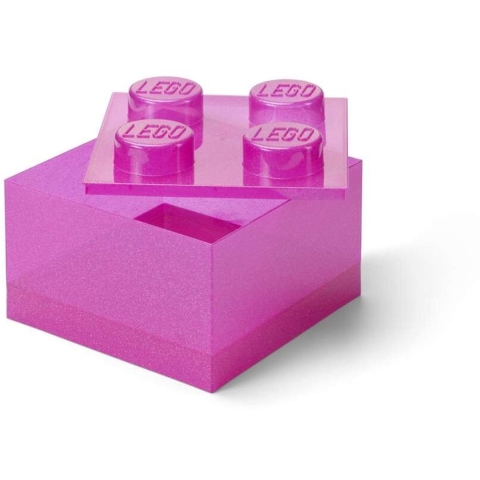 LEGO® Storage Opbergbox - 4 Knoppen - Glitter Medium+ Paars - LEGO® Storage - OneSize - Box