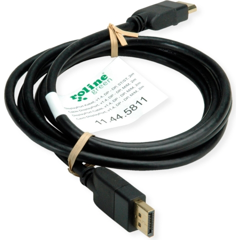 ROLINE GREEN DisplayPort-kabel, v1.4, DP M - M, zwart, 5 m