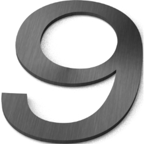 Nummer 9 Model: Huisnummer RVS - Geroba
