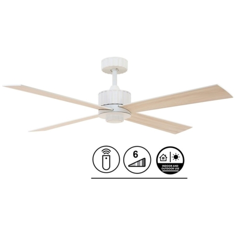 Lucci Air Plafondventilator Airfusion Newport Wit 9W Led Ø 137cm Incl.