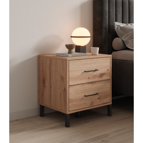 Meubella Nachtkastje Vidor - Eiken - 48 cm