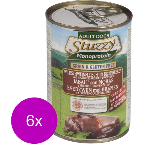 6x Stuzzy Hondenvoer MonoProtein Zwijn 400 gr