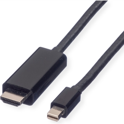 VALUE Mini DisplayPort Cable, Mini DP-UHDTV, M/M, zwart, 1 m