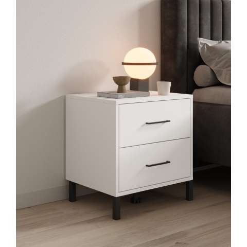 Meubella Nachtkastje Vidor - Wit - 48 cm