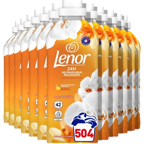 12x Lenor Wasverzachter Amber&Orchidee 42 Wasbeurten 882 ml