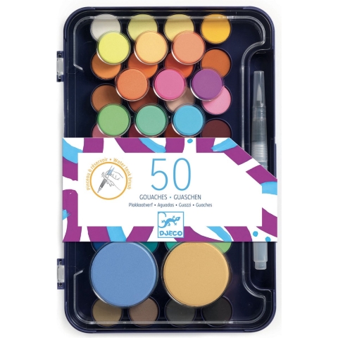 Djeco Aquarel - Artiesten - 50 stk - Djeco - OneSize - Tekenset