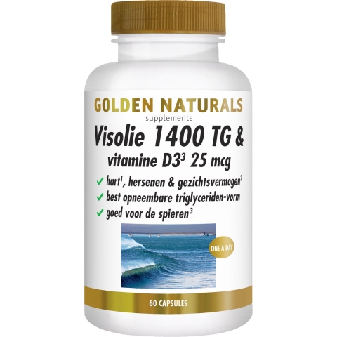 Golden Naturals Visolie 1400 TG & Vitamine D3 25mcg Capsule