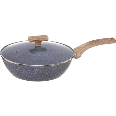 Hapjespan met deksel - Alle kookplaten geschikt - grijs - dia 29 cm -