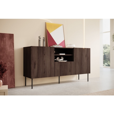 Meubella Dressoir Tartagal - Donkerbruin eiken - 150 cm