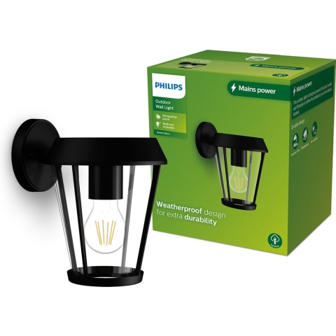 Philips Lighting Sunera 929004141601 Buitenlamp (wand) E27 Zwart