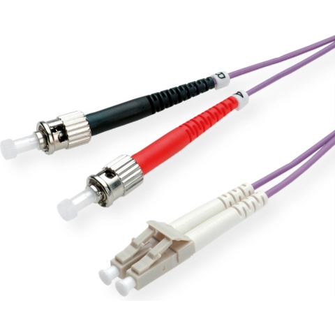 ROLINE glasvezelkabel 50/125µm OM4, LC/ST, violet, 2 m