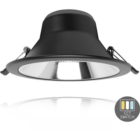 CCT LED downlighter zwart reflector 15W Tri-White dimbaar - LED2511
