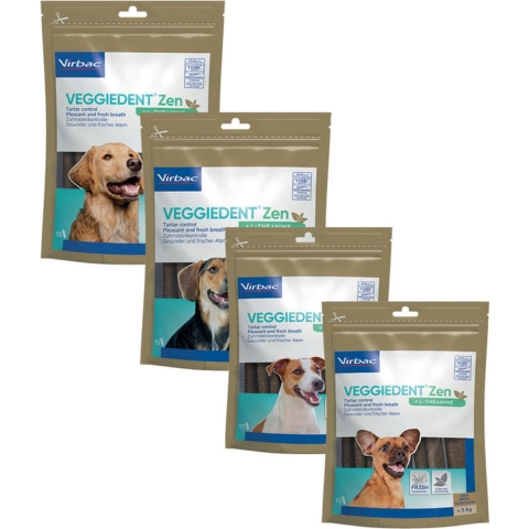 Virbac Veggiedent Zen kauwstrips hond S (15 st.) 3 verpakkingen