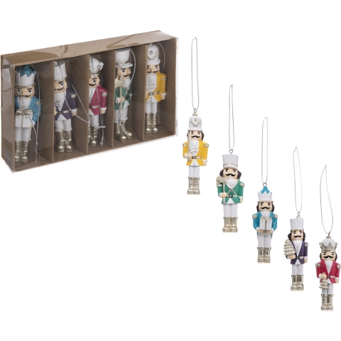 Kersthangers - kerst figuurtjes - 10x - gekleurd - kunststof - 10 cm -