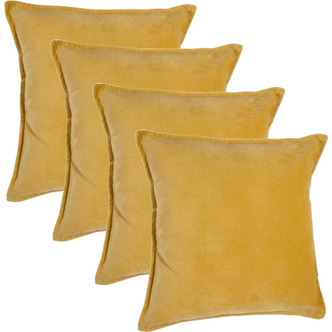 Bank/sierkussens Sophia - 4x stuks - 45 x 45 cm - polyester met rits -