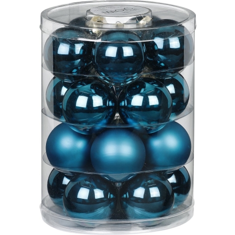 40x stuks glazen kerstballen diep blauw 6 cm glans en mat -