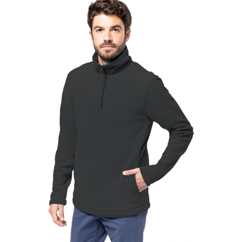 Fleece trui - antraciet - warme sweater - voor heren - polyester M -