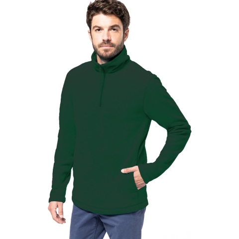 Fleece trui - donkergroen - warme sweater - voor heren - polyester XL -