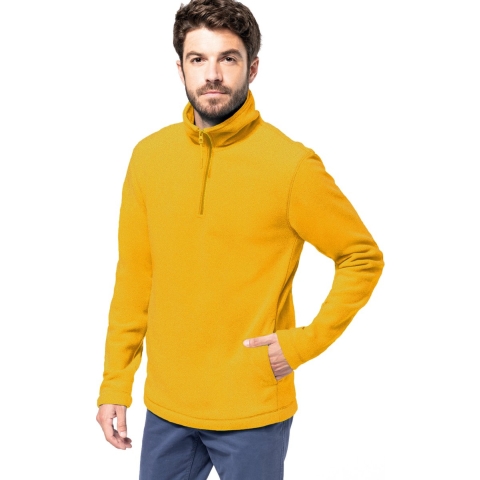 Fleece trui - geel - warme sweater - voor heren - polyester M -