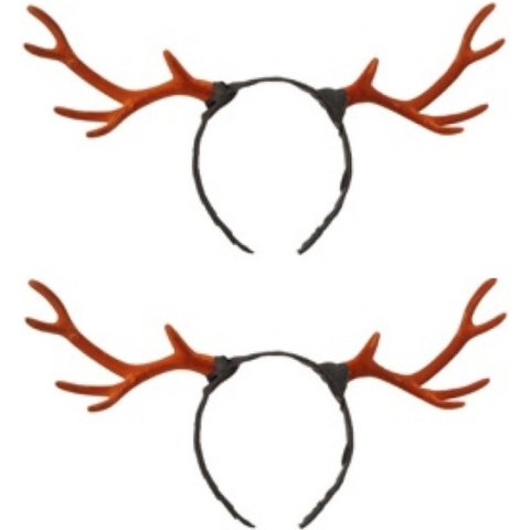4x stuks kerst diadeems/haarbanden rendier gewei 35 cm kerstaccessoires -