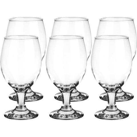 Bierglazen - 12x - op voet - 360 ml - glas - speciaal bier -