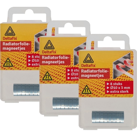 Radiatorfolie magneten 24x - nikkel - hittebestendig - 10 x 3 mm -