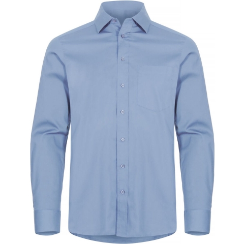Clique 027960 Stretch Heren Overhemd Lm - Lichtblauw - M
