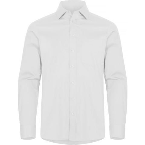 Clique 027960 Stretch Heren Overhemd Lm - Wit - M