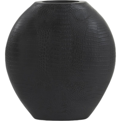 Light & Living Vaas Skeld - Zwart - 29,5x8x31,5cm