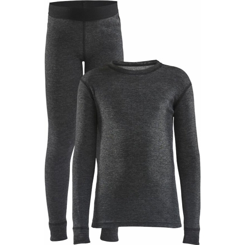 Craft 1909714 Core Wool Merino Set Jr - Black Melange - 146/152