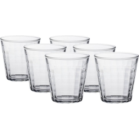 Duralex Drinkglazen Prisme - 12x stuks - glas - 220 ml - water/koffie -