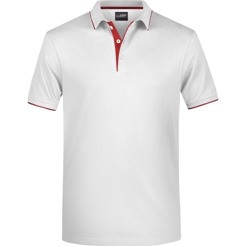 Polo shirt Golf Pro premium wit/rood voor heren 2XL -