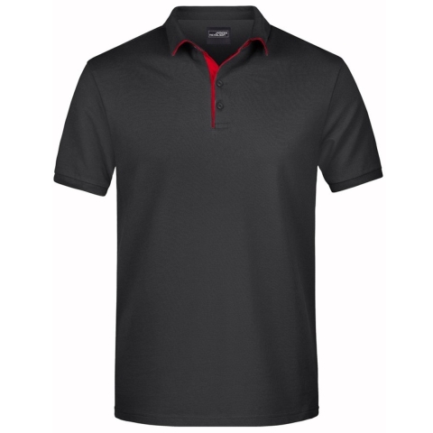 Polo shirt Golf Pro premium zwart/rood voor heren 2XL -