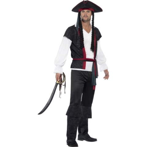 Piraten verkleedkleding kostuum Sparrow - voor heren - 4 delig - compleet 56-58 (XL) -