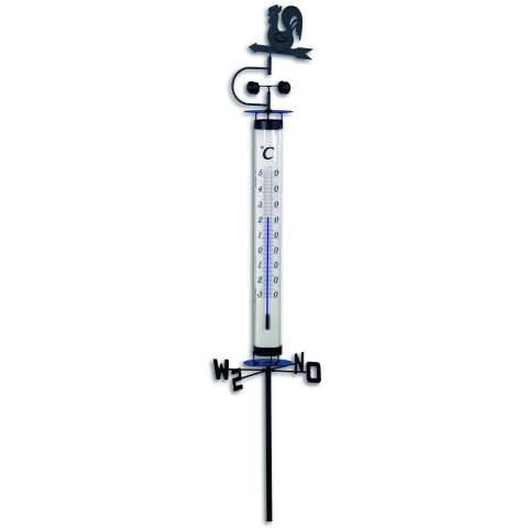 TFA Tuin Thermometer - met windwijzer - 138 cm - buiten thermometer - RVS -