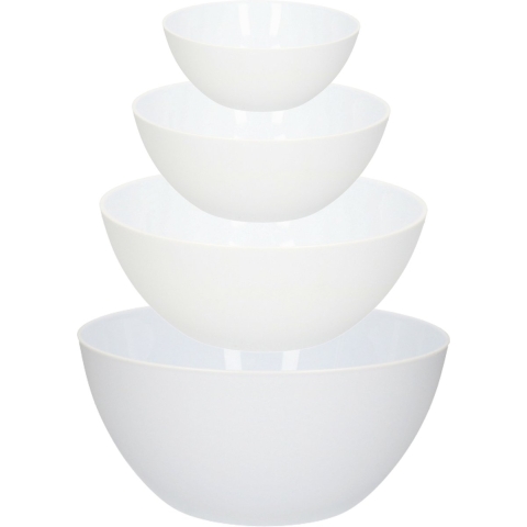 Voedsel serveer schalen set - 10x stuks - kunststof - wit -