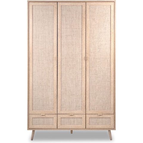 Kast Finori Bali Eiken/Riet Decor 3-deurs