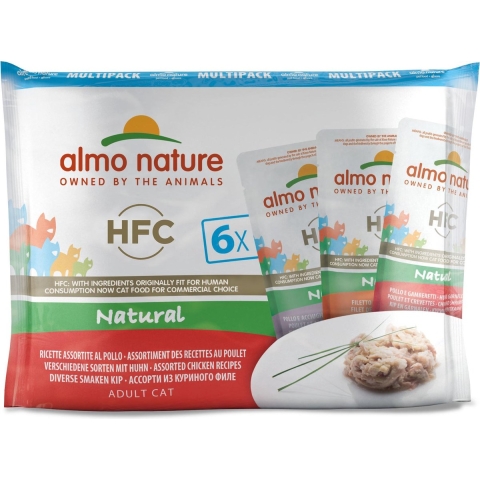 Almo Nature HFC Natural kip combipack natvoer kat (55 g) 4 x (6 x 55 g)