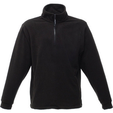 Warme fleece trui Thor - zwart - voor heren - halsrits - polyester fleece M -