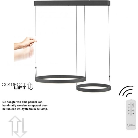 Paul Neuhaus ESKO 2360-18 LED-hanglamp LED LED vast ingebouwd 41 W Zwart