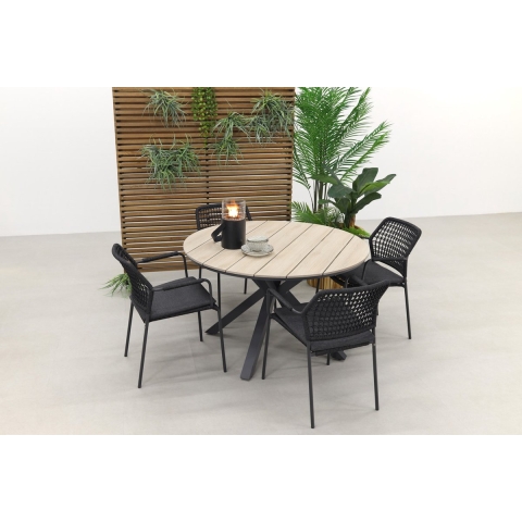 GI Edison 122 cm. - ronde tuinset| Taste Barista antraciet