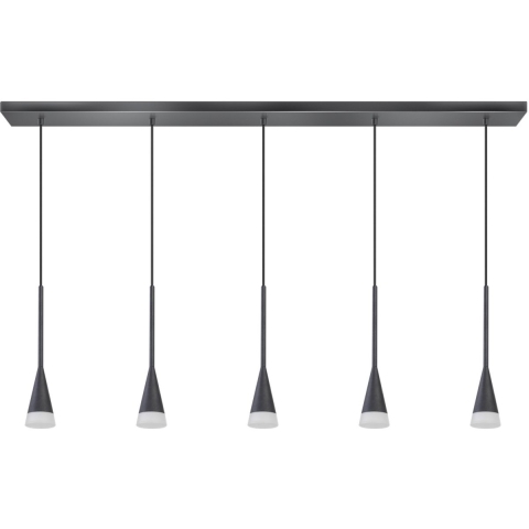 ETH Defender Hanglamp balk mat zwart excl. 5xGU10